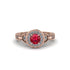 Ruby Double Halo Handmade Engagement Ring - Gracelyn No. 11