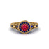 Ruby Double Halo Handmade Engagement Ring - Gracelyn No. 70