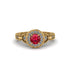 Ruby Double Halo Handmade Engagement Ring - Gracelyn No. 10