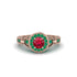 Ruby Double Halo Handmade Engagement Ring - Gracelyn No. 26 image 2