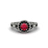 Ruby Double Halo Handmade Engagement Ring - Gracelyn No. 42