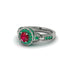 Ruby Double Halo Handmade Engagement Ring - Gracelyn No. 27