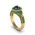 Sapphire Double Halo Handmade Engagement Ring - Gracelyn No. 28