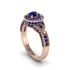 Sapphire Double Halo Handmade Engagement Ring - Gracelyn No. 74 image 1