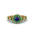 Sapphire Double Halo Handmade Engagement Ring - Gracelyn No. 28