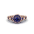 Sapphire Double Halo Handmade Engagement Ring - Gracelyn No. 74
