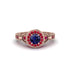 Sapphire Double Halo Handmade Engagement Ring - Gracelyn No. 59 image 2