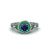 Sapphire Double Halo Handmade Engagement Ring - Gracelyn No. 30