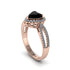 Heart's Black Diamond Embrace Engagement Ring - Alison No. 8
