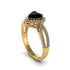 Heart's Black Diamond Embrace Engagement Ring - Alison No. 7
