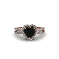 Heart's Black Diamond Embrace Engagement Ring - Alison No. 8 image 1