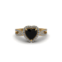 Heart's Black Diamond Embrace Engagement Ring - Alison No. 7 image 1