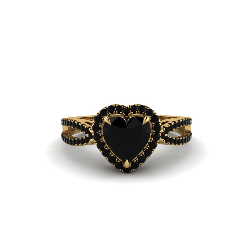 Heart's Black Diamond Embrace Engagement Ring - Alison No. 37
