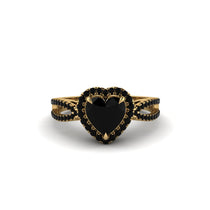 Heart's Black Diamond Embrace Engagement Ring - Alison No. 37 image 1