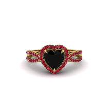Heart's Black Diamond Embrace Engagement Ring - Alison No. 52 image 1
