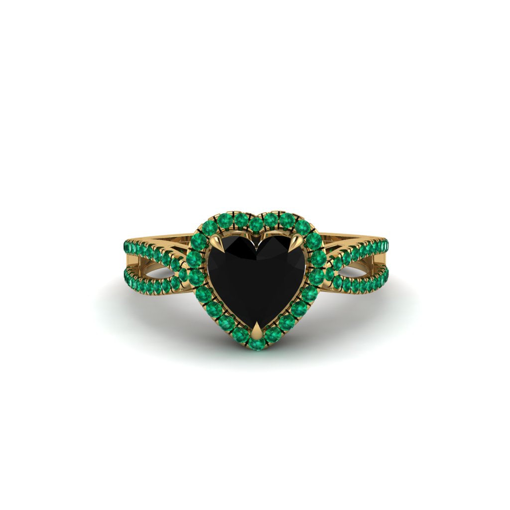 Heart's Black Diamond Embrace Engagement Ring - Alison No. 22