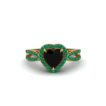Heart's Black Diamond Embrace Engagement Ring - Alison No. 22 image 1