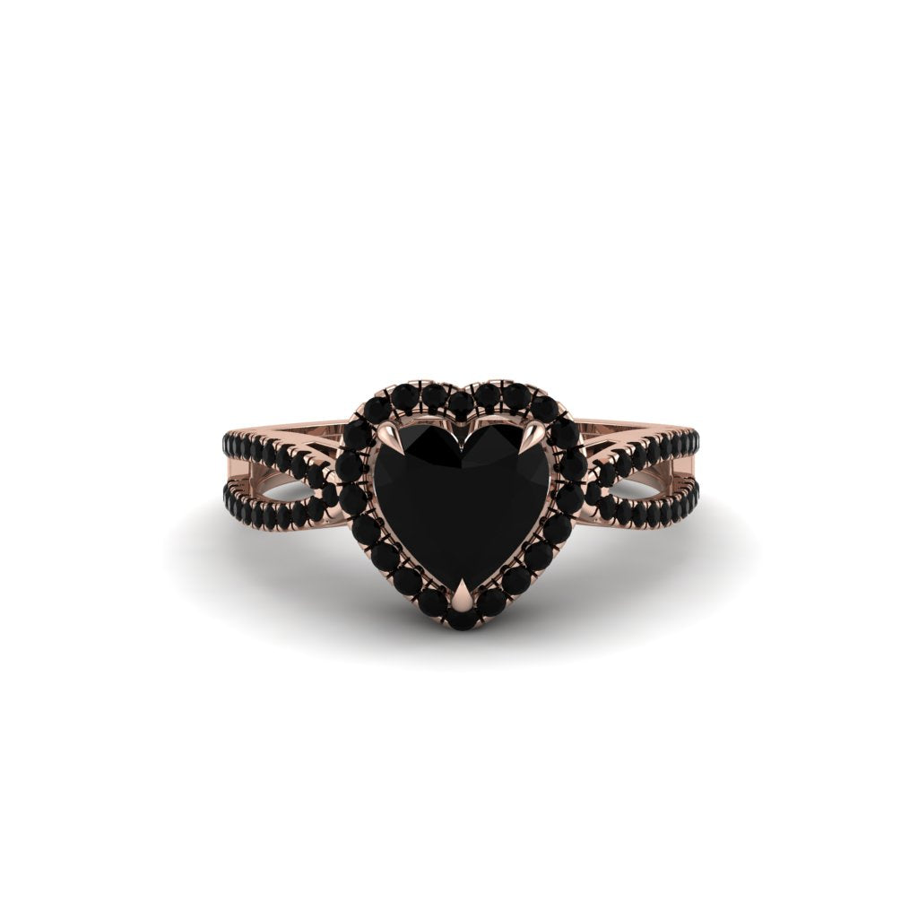 Heart's Black Diamond Embrace Engagement Ring - Alison No. 38