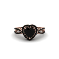 Heart's Black Diamond Embrace Engagement Ring - Alison No. 38 image 1