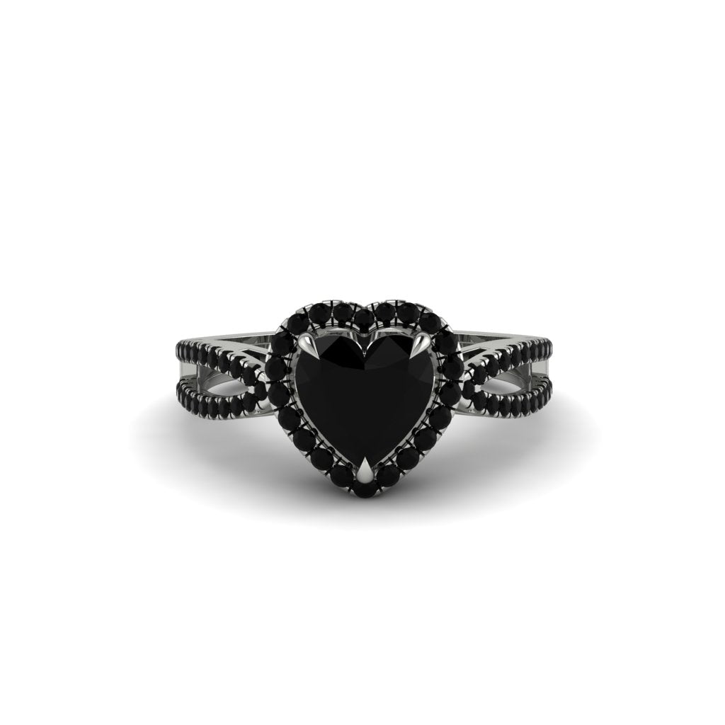 Heart's Black Diamond Embrace Engagement Ring - Alison No. 39
