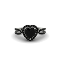 Heart's Black Diamond Embrace Engagement Ring - Alison No. 39 image 1