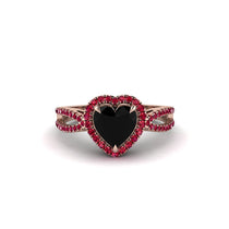 Heart's Black Diamond Embrace Engagement Ring - Alison No. 53 image 1