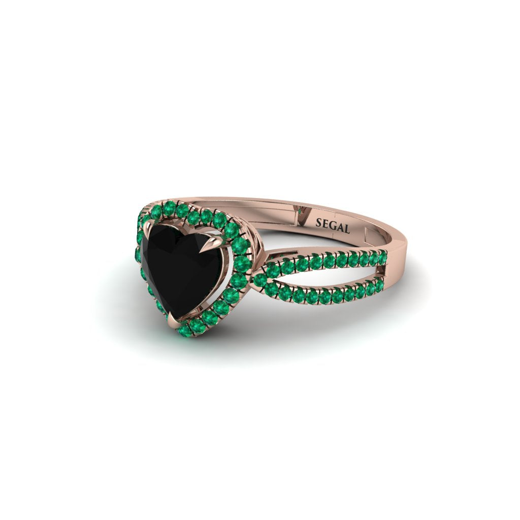 Heart's Black Diamond Embrace Engagement Ring - Alison No. 23