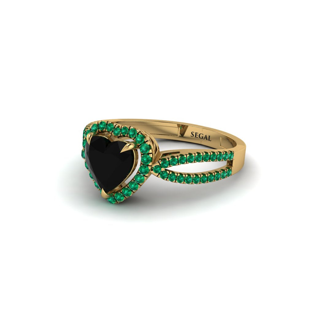 Heart's Black Diamond Embrace Engagement Ring - Alison No. 22
