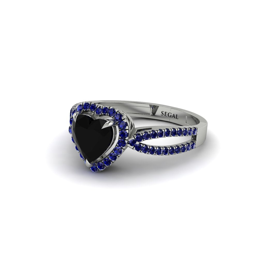 Heart's Black Diamond Embrace Engagement Ring - Alison No. 69