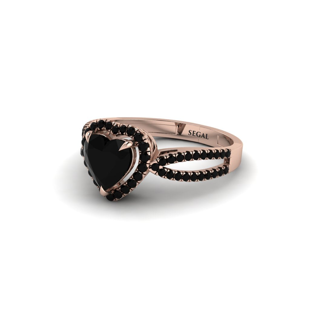 Heart's Black Diamond Embrace Engagement Ring - Alison No. 38