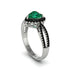 Heart's Emerald Embrace Engagement Ring - Alison No. 36 image 2