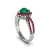 Heart's Emerald Embrace Engagement Ring - Alison No. 51 image 2