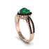 Heart's Emerald Embrace Engagement Ring - Alison No. 35 image 3