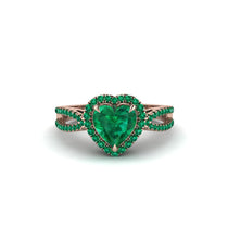 Heart's Emerald Embrace Engagement Ring - Alison No. 20 image 1