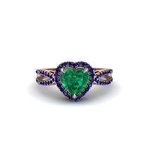 Heart's Emerald Embrace Engagement Ring - Alison No. 65 image 1