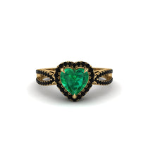 Heart's Emerald Embrace Engagement Ring - Alison No. 34 image 1