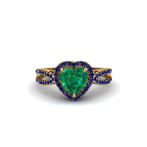 Heart's Emerald Embrace Engagement Ring - Alison No. 64 image 1