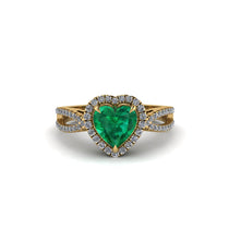 Heart's Emerald Embrace Engagement Ring - Alison No. 4 image 1