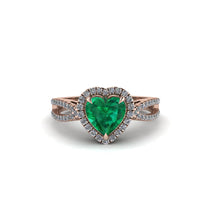 Heart's Emerald Embrace Engagement Ring - Alison No. 5 image 1