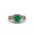 Heart's Emerald Embrace Engagement Ring - Alison No. 5
