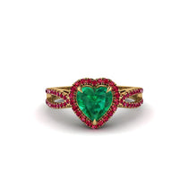 Heart's Emerald Embrace Engagement Ring - Alison No. 49 image 1