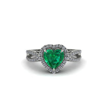 Heart's Emerald Embrace Engagement Ring - Alison No. 6 image 1