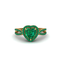 Heart's Emerald Embrace Engagement Ring - Alison No. 19 image 1