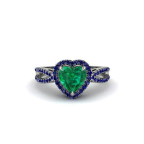 Heart's Emerald Embrace Engagement Ring - Alison No. 66 image 1