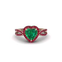 Heart's Emerald Embrace Engagement Ring - Alison No. 50 image 1