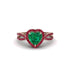 Heart's Emerald Embrace Engagement Ring - Alison No. 50 image 1