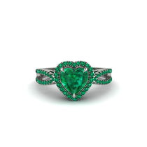 Heart's Emerald Embrace Engagement Ring - Alison No. 21 image 1