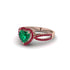Heart's Emerald Embrace Engagement Ring - Alison No. 50