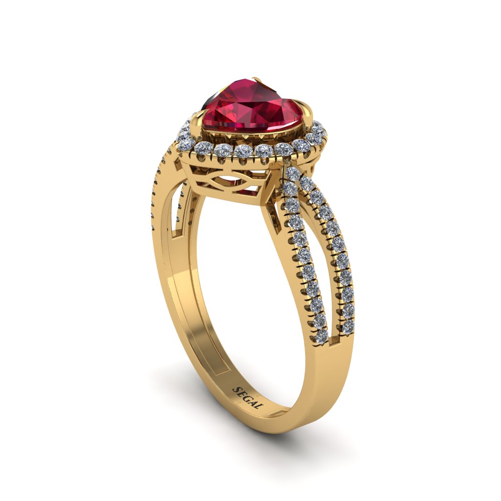 Heart's Ruby Embrace Engagement Ring - Alison No. 10