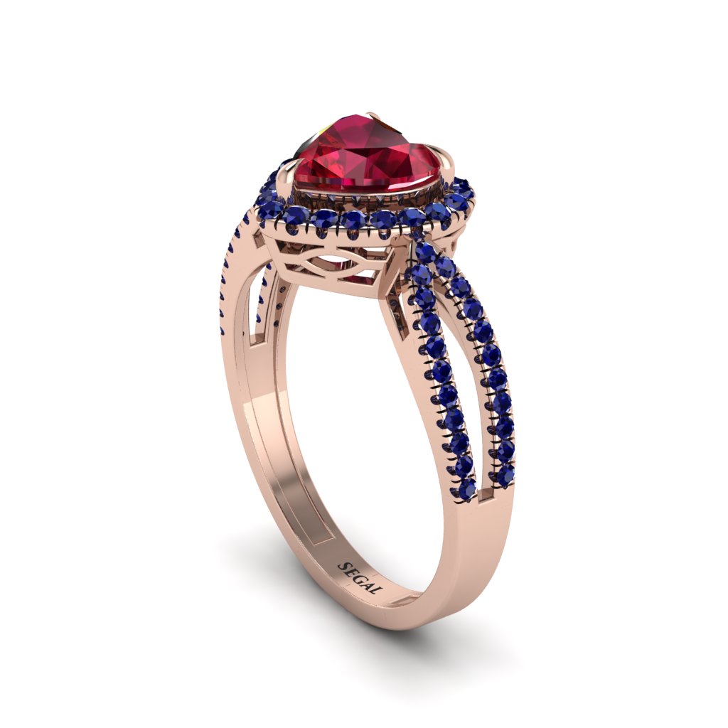 Heart's Ruby Embrace Engagement Ring - Alison No. 71